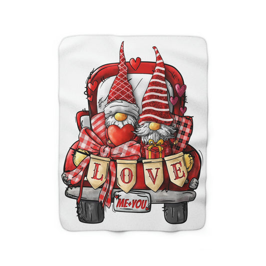 Sherpa Fleece Love Gnomes Blanket
